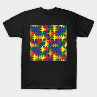 Rainbow Pride Puzzle Pattern T-Shirt